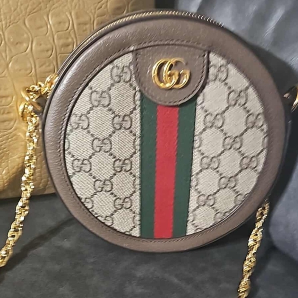 Gucci Brown and Cream Crossbody Bag with Iconic Design